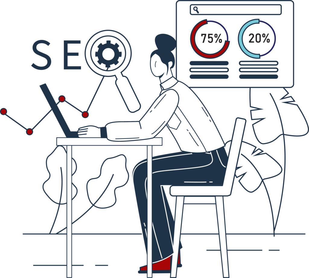 Woman Doing Search Engine Optimization - SEO Services | Eskay Marketing