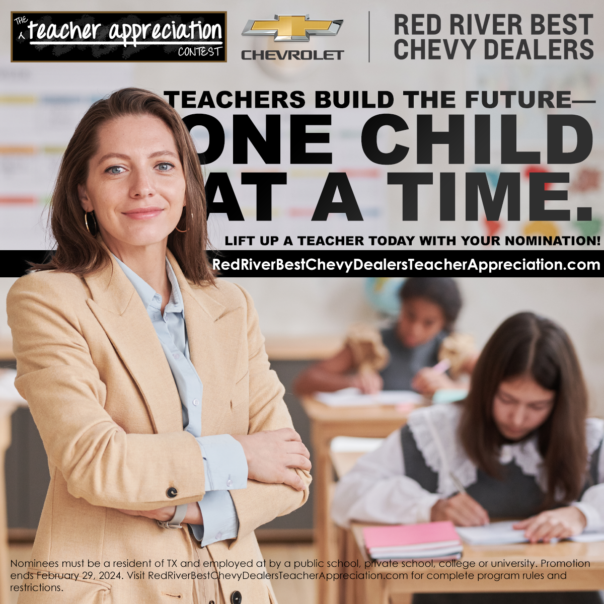 Social Media Managerment for Red River Best Chevrolet Teacher Appreciation Contest