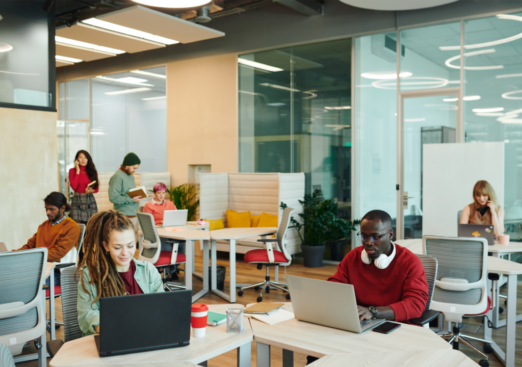 Creative people in an open space office.