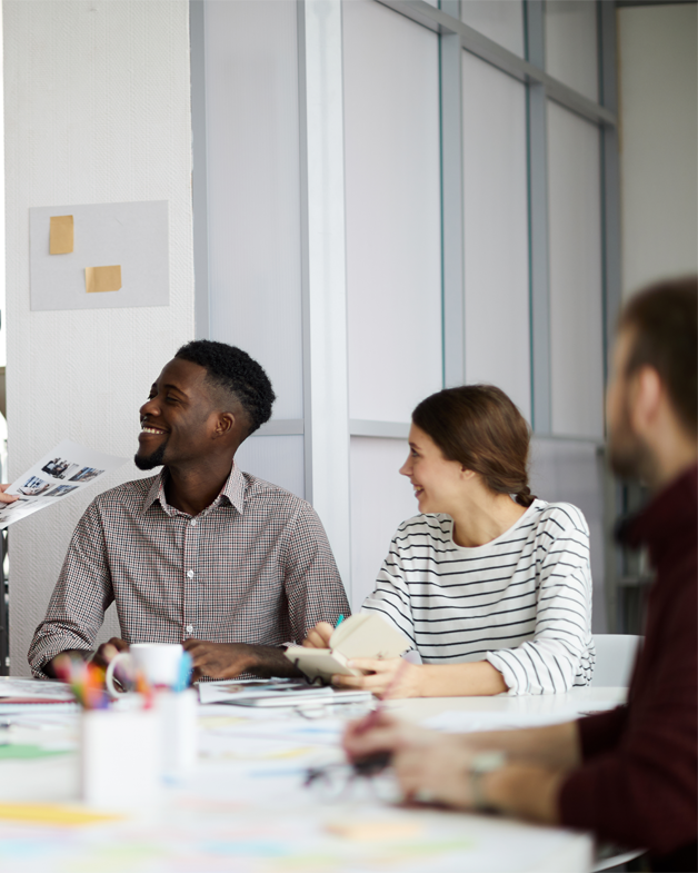 Team Meeting at social media marketing agency