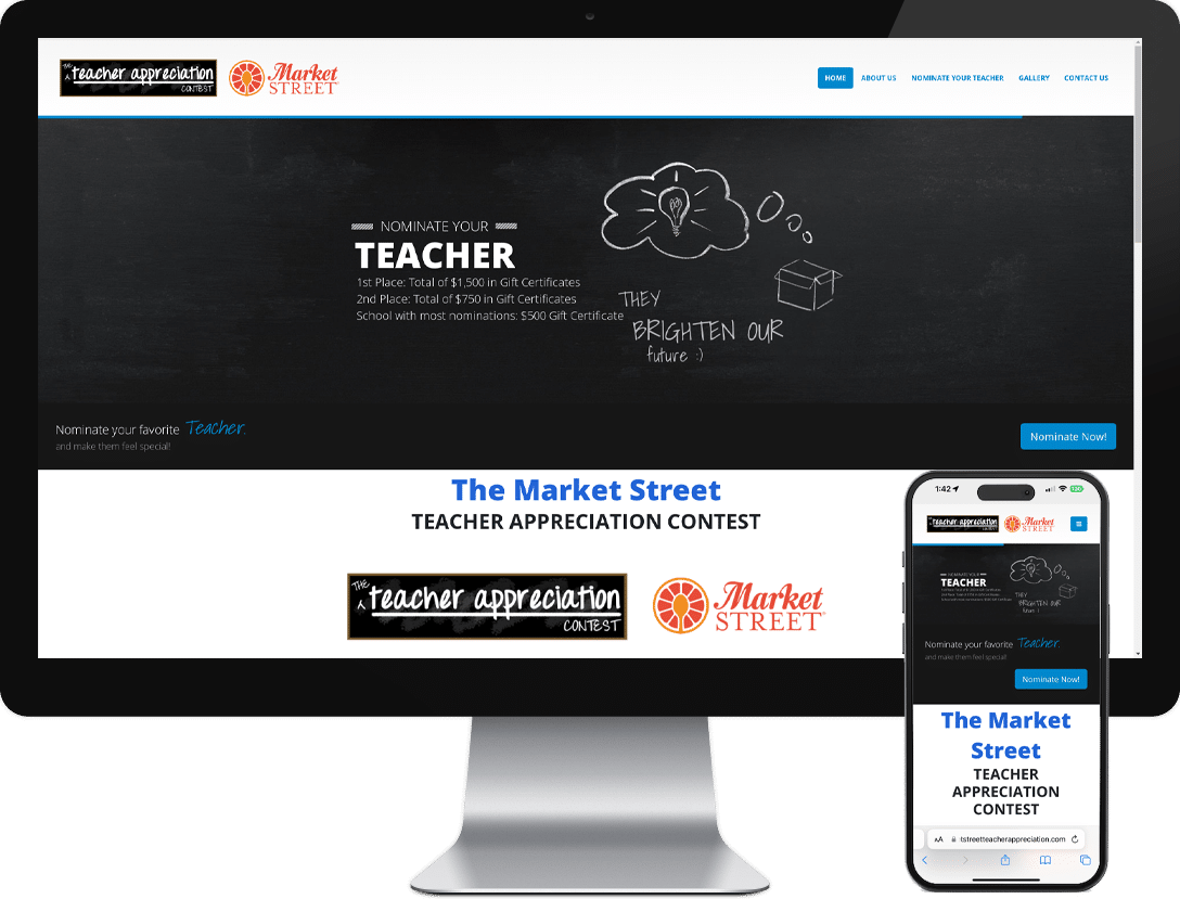 Website Design and Development for United Super Markets Teacher Appreciation Contest