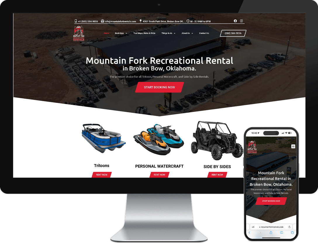 Website Design and Development for Mountain Fork Rentals